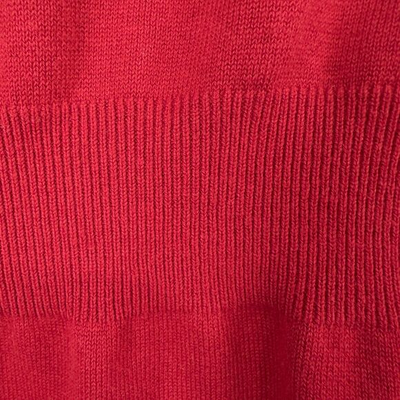 Eddie Bauer Cotton Cashmere Two Button Cardigan Womens Petite Large Red Holiday - Picture 12 of 15